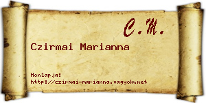 Czirmai Marianna névjegykártya